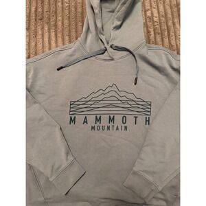 Mammoth Mountain Hoodie Blue‎ Grey Graphic Pullover Sweatshirt Mens Large